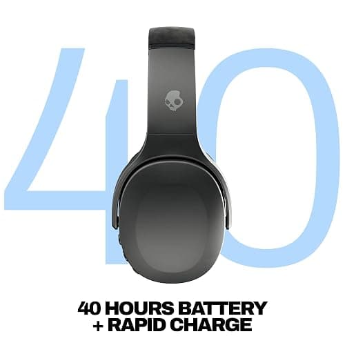 Skullcandy Crusher Evo Wireless Bluetooth Headphones with Multi-Sensory Bass, Noise Isolating Over-Ear Fit, Up to 40 Hours Battery, Microphone for iPhone Android - True Black thumbnail 3