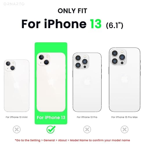 ORNARTO Compatible with iPhone 13 Case 6.1, Slim Liquid Silicone 3 Layers Full Covered Soft Gel Rubber Phone Case Protective Cover 6.1 Inch-Klein Blue thumbnail 2