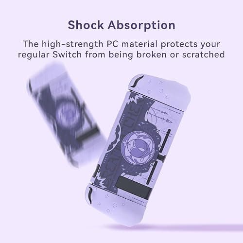 GeekShare Protective Case for Regular Switch Model, Hard PC & Soft Silicone Cover Case for Switch and Joy Con Controller - Star Wings Series Dark Version(for Switch 2017) thumbnail 3