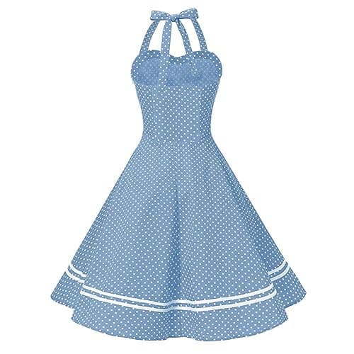1950s Dresses for Women Vintage Retro Cocktail Party Swing Dresses Halter Floral Rockabilly 50s Polka Dot Pin up Dress thumbnail 4