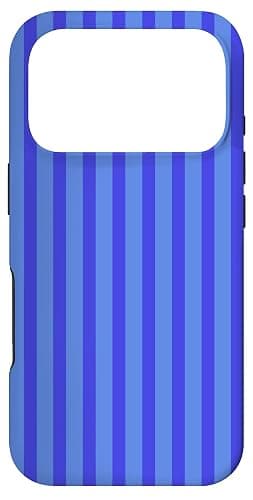 Minimalist Elegant Blue Berry Pastel Vertical Line Stripes Case for iPhone 17 Pro - Image 1