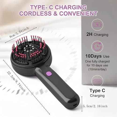 Electric Hair Massager Comb, Multi-Function Scalp Massager Brush for Hairs Care, Hair Scalp Massager Comb with Oil Applicator, Scalp Massager for Home Relaxation and Travel Use - Image 1