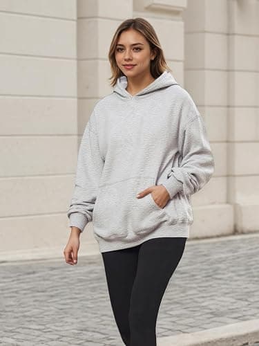 XPIZH Women Hoodies Sweatshirts Sweaters Fleece Hooded Oversized Long Sleeve Crewneck Shirts Fall Winter Outfits Pocket thumbnail 3