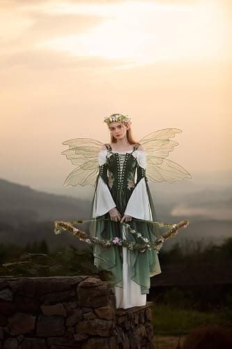 daizbella Renaissance Costume Women Ren Faire Dress Outer Garment Elf Costume for Women(Underskirt Not Included) thumbnail 3