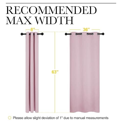 NICETOWN Nursery Essential Thermal Insulated Solid Grommet Top Blackout Curtains/Drapes (1 Pair, 42 x 63 inches in Baby Pink) thumbnail 8
