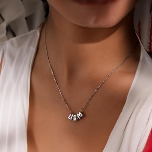 YOUNIFLARE Personalized Bubble Letter Name Necklace for Women in Gold-Plated Brass, Custom Handcrafted Keepsake Jewelry Gift for Birthdays and Anniversaries with Timeless Elegant Style thumbnail 7
