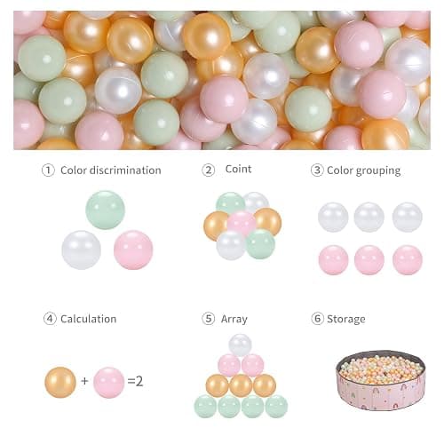 GOGOSO Ball Pits Balls for Toddlers Pack of 50 100 200 Plastics Shape Ball Non-Phthalate Non-BPA Non-Toxic 2.2-Inch Crush Proof Play Balls thumbnail 3