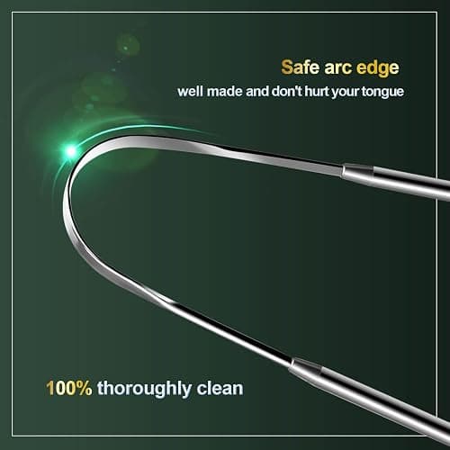 2 Pack Tongue Scraper, 100% Surgical 304 Stainless Steel Tongue Cleaner for Adults And Kids, Professional Tongue Brush for Oral Care, Improve Bad Breath and Fresh Breath thumbnail 4