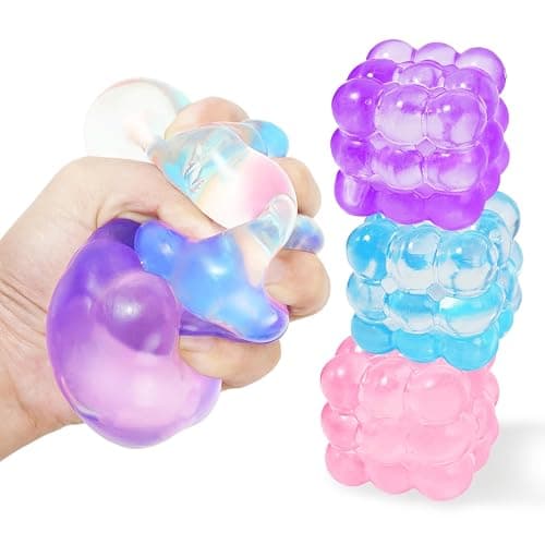 3Pack Squishy Squeeze Toys, Ultra-Soft Squeeze Toy, Stress Relief Toys for Kids Adults, Sensory Toys for Kids with Autism, Fidget Toys, Anxiety Relief Party Favors Gifts for Girls & Boys(Cotton) - Image 1