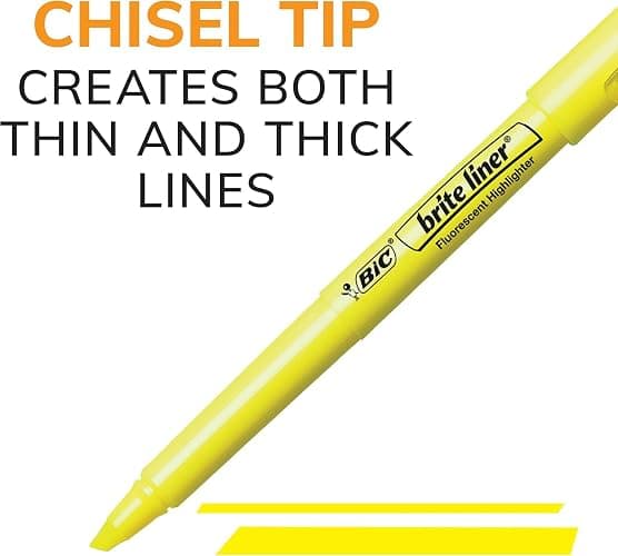 BIC Brite Liner Highlighters, Chisel Tip, 12-Count Pack of Highlighters Assorted Colors, Ideal Highlighter Set for Organizing and Coloring (Pack of 3) thumbnail 5