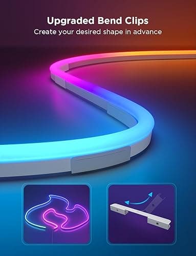 Govee Neon Rope Light 2, 5m RGBIC Neon LED Strip Lights with Shape Mapping, Work with Matter, Alexa and Google Assistant, LED Rope for Wall Decor - 5m thumbnail 8