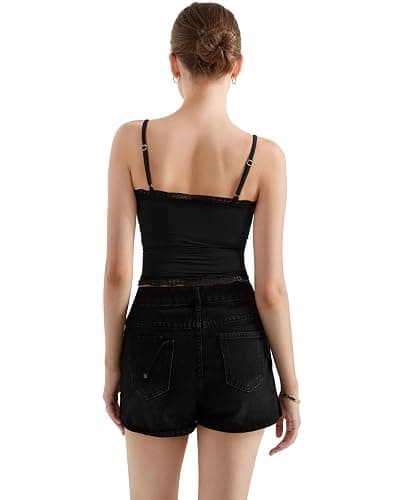 SUUKSESS Women Lace Double Lined Camisole Top Spaghetti Strap Going Out Tank Top thumbnail 5