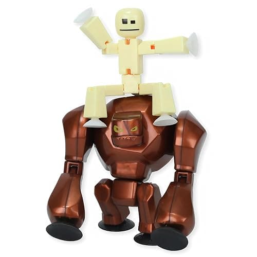 Zing StikBot & Mega Monster Stop-Motion Animation Pack – Exclusive Butter Yellow StikBot + Bronze Gigantus Figure, Creative Toy for Kids Age 4+ - Image 1