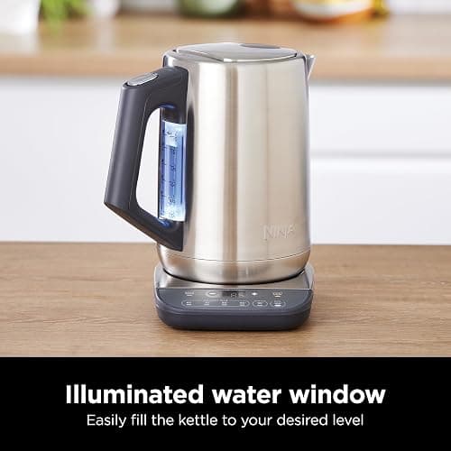 Ninja Perfect Temperature Kettle, 1.7L, with Temperature Control, LED Display, Easy to Use Kettle with Rapid Boil and Temperature Hold, Stone/Gold KT201UKSTGD thumbnail 12