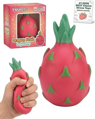 Carrot Squishy Jumbo Strawberry Cake Squish Dragon Fruit Giant Toy Banana Peach Squishys Squeeze Dragonfruit Slow Rise Strawberries Balls Moldable Stress Sensory Fidget Easter Gifts(Dragon) - Image 1
