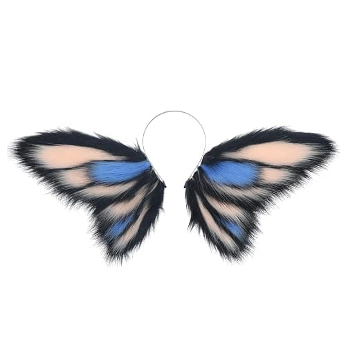 Faylay Hairy Big Wing Headpiece Animal Ears Headband Furry Cosplay Party Halloween Headwear Accessories - Image 1