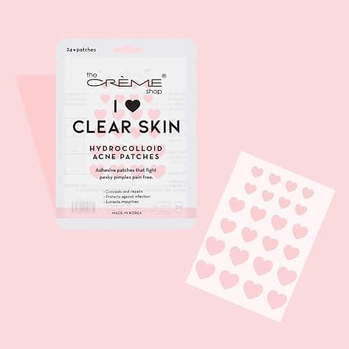 The Crème Shop Heart Shape Clear Skin Hydrocolloid Dark Spot Acne Patches - Infused with Salicylic Acid + Witch Hazel | Adhesive patches that fight pesky pimples. (72 Patches / 3 Sizes) thumbnail 3
