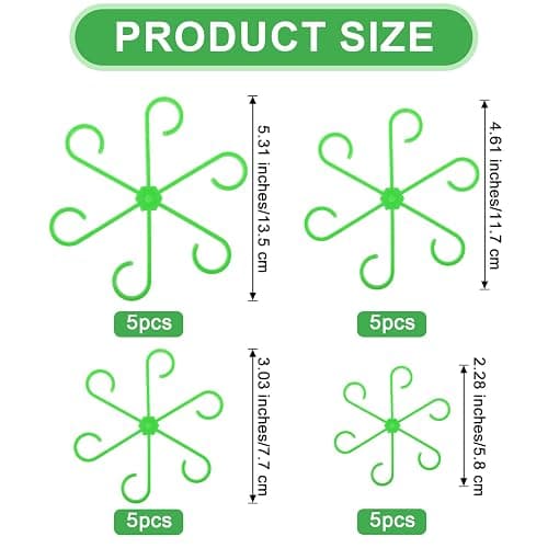 Qianyu 20pcs Climbing Cage Houseplant Stem Supports Plant Climbers Holders Reusable Plastic Flower Stakes Trellis Stem Hook Growth Accessories for Garden Thriving Growth (4 Sizes) thumbnail 3