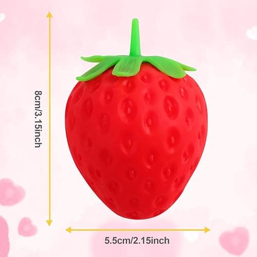 Squeezable Fruit Ball Realistic Strawberry Model, Strawberry Slow Rising Fidget Squeezesunny Days Squeezy Strawberry, Model Party Favor Slow Rise Pressure Release Adults thumbnail 3