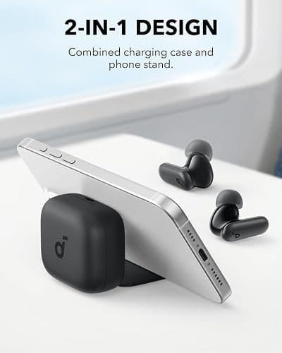 Soundcore P30i by Anker Noise Cancelling Earbuds, Strong and Smart Noise Cancelling, Powerful Bass, 45H Playtime, 2-in-1 Case and Phone Stand, IP54, Wireless Earbuds, Bluetooth 5.4 (Black) thumbnail 5