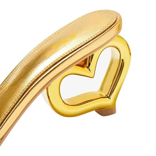 FSJ Women Square Open Toe Heeled Sandals Slip On Novelty Heart-Shaped Heel Mules Backless Fashion Wedding Dress Slides Size 4-16 US thumbnail 5
