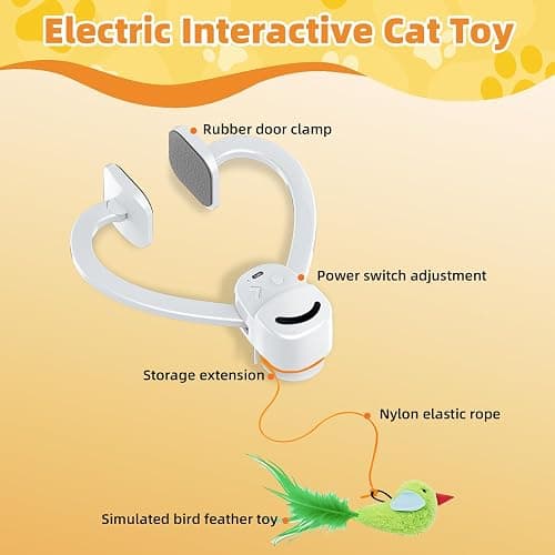 CATPICK Interactive Cat Toys for Indoor Cats Automatic Electric Flying Bird Feather Mouse Toy - Best Kitten & Adult Cat Enrichment Mouse cat Toy Hanging Electric Kitty Toys for Bored Cats thumbnail 6
