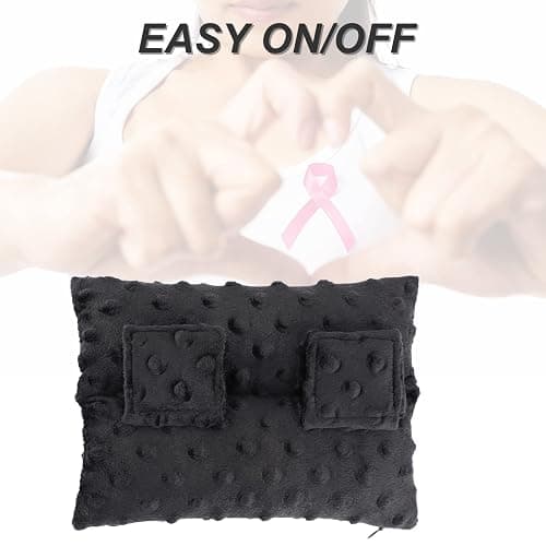 BNRendles Pacemaker Pillow Chemo Port Pillows for Mastectomy, Open Heart Surgery Recovery Gifts Breast Cancer Bypass Post Surgery Cushion, Minky Dot Black thumbnail 5