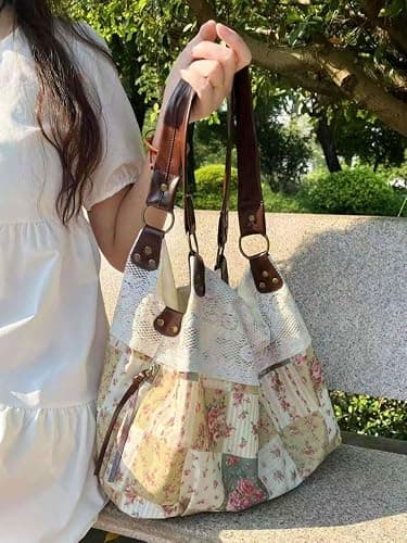 Hobo Bag for Women Vintage Bag Cottagecore Lace Tote Bag Hobo Tote Handbag thumbnail 3