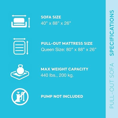 Intex Inflatable Pull-Out Sofa: Velvety Surface, 2-in-1 Valve, Cupholder, 46" x 88" x 26" - Blow-Up Couch and Folding Queen Size Air Mattress Bed thumbnail 2