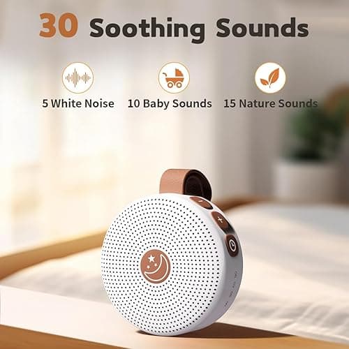 Mini Portable White Noise Machine Sound Machine with 30 Soothing Sounds for Baby Kids Adults Sleeping 32 Volume Levels Rechargeable Brown Noise Sleep Machine for Office Privacy Travel Sound Therapy thumbnail 2