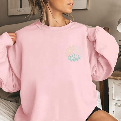 KEEVICI Women Christian Jesus Faith Sweatshirts Bible Verse Flower Floral Sweatshirt Religious God Graphic Oversized Hoodie thumbnail 4
