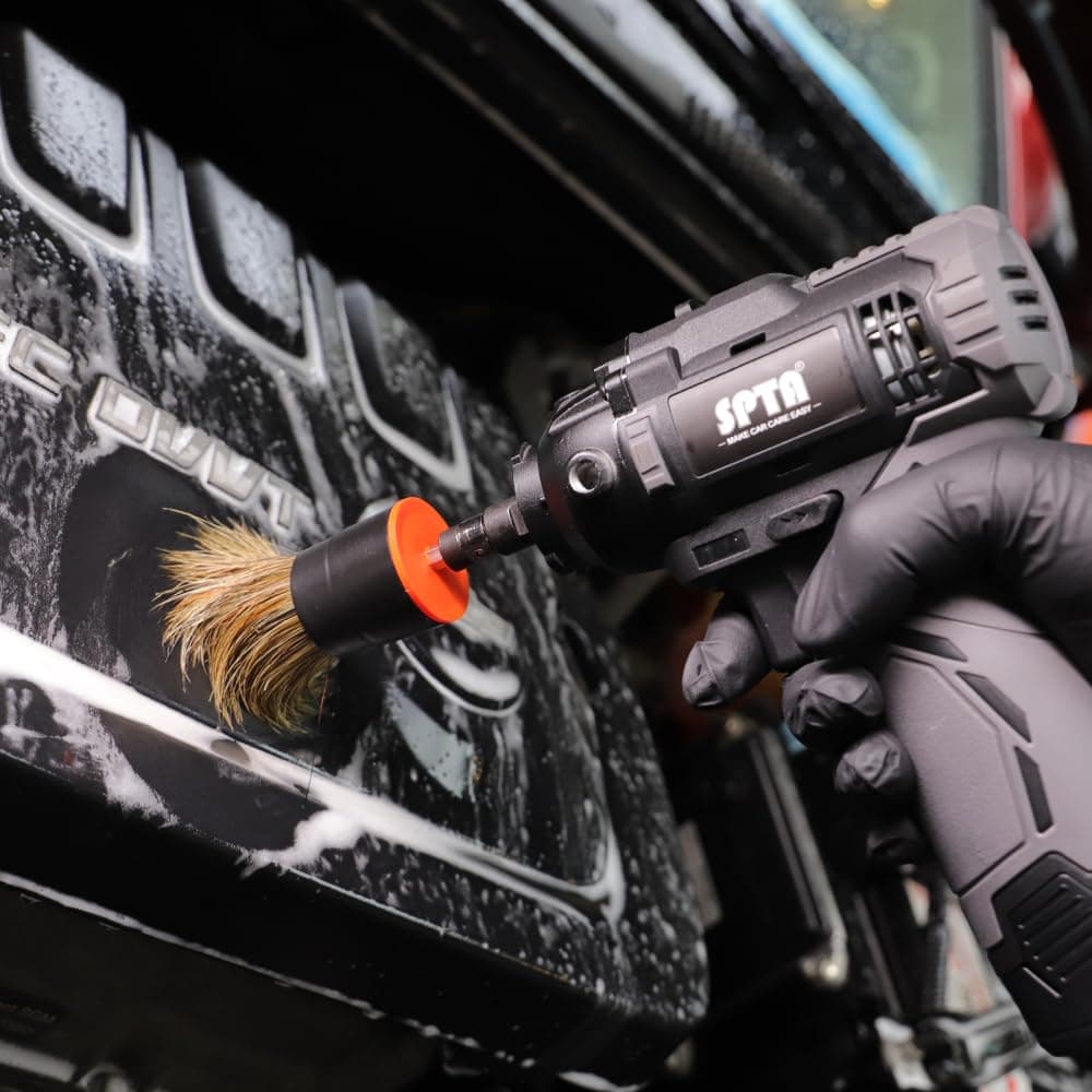 SPTA Hair Drill Brush Attachment - 5 Pcs Mixed Drill Brush Head Set, Auto Detail Car Detail Brush for Cleaning Interior or Exterior thumbnail 6