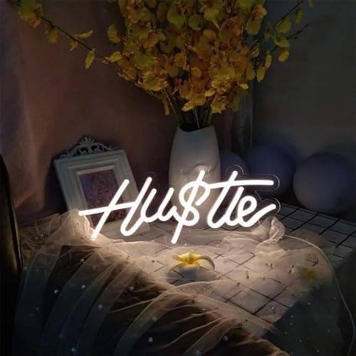 HUSTLE Neon Signs for Wall Decor, Hustle Words LED Neon Lights for Bedroom Man Cave Dorm Gym Room Office Room, USB Powered, Humble Led Neon Light Sign for Party Decorations (Hustle2) thumbnail 6