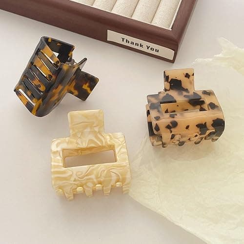 TEBIEKOY Hair Claw Clips for Women 4Pcs 2" Small Claw Clips Tortoise Shell Leopard Hair Clips for Thin Thick Hair Strong Hold Acetate French Clip Nonslip Jaw Clip Hair Accessories thumbnail 7