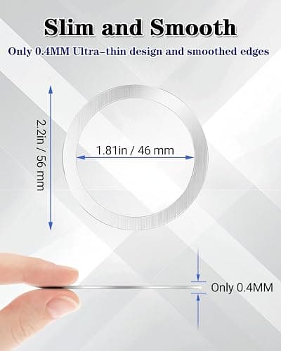 KALAPOP Metal Rings 6PCS,Ultra-Thin(0.4mm)for MagSafe Sticker/Magnetic Adapter/Phone Cases/Wireless charger,Compatible with iPhone 17/Air/16/15/14/13,Galaxy S24/S23/S22/Kindle,For Mag Safe Accessories thumbnail 3