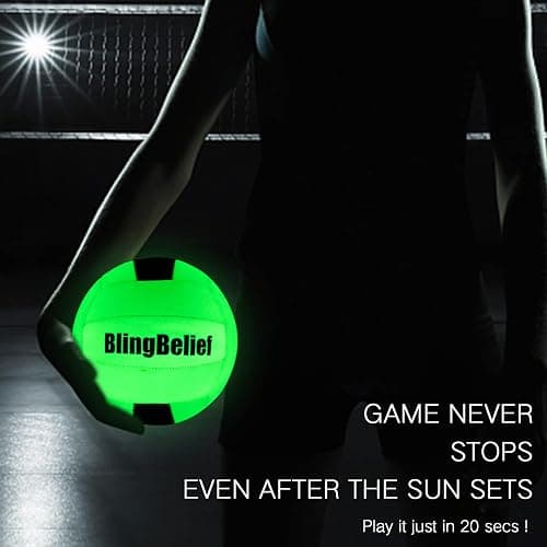 blingbelief Super Bright Glow in The Dark Baseball,Soccer Ball,Volleyball,Football, Light Up Luminous Baseball, Official Size and Weight Football, Recreational Use Practice Volleyball thumbnail 2