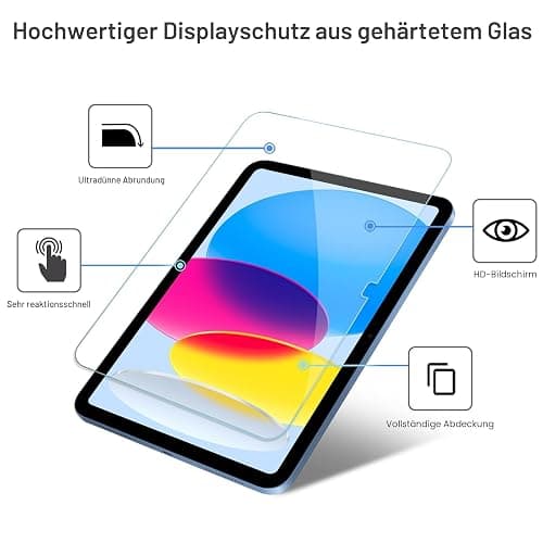 ProCase 2 Stück Schutzfolie für iPad 11 (A16) 11 Zoll/iPad 10. Generation 10,9 Zoll, 9H Gehärtetes Glas für iPad (A16) 11. Gen 2025 / iPad 10. Gen 2022 Screen Protector Folie Schutzglas -Klar thumbnail 3