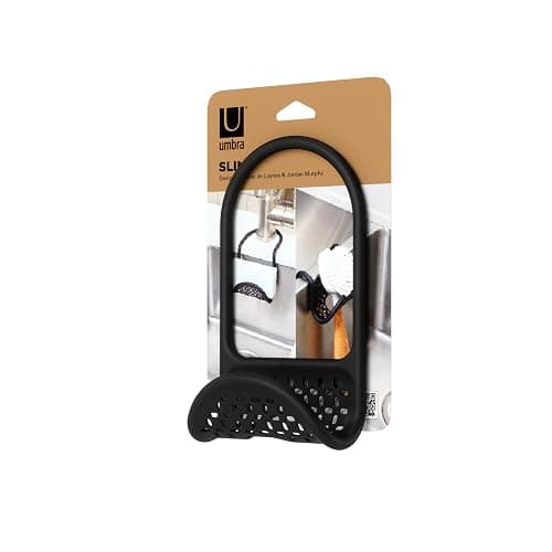 Umbra Sling Kitchen Sink Caddy Sponge Holder, Hangs Over Faucet or Divider, Single, Black thumbnail 8
