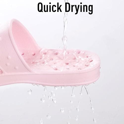 shevalues Shower Shoes for Women with Arch Support Quick Drying Pool Slides Lightweight Beach Sandals with Drain Holes - 8-9 Women/6.5-7.5 Men - Pink thumbnail 4