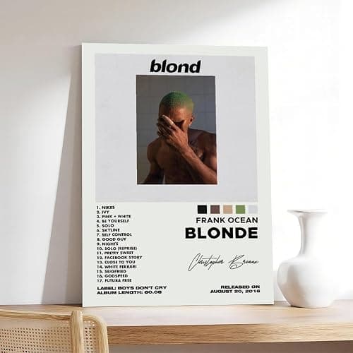 GAECFOH Frank Ocean Blonde Album Poster Canvas Poster Bedroom Decor Sports Landscape Office Room Decor Gift Unframe-style Unframe-style12x18inch(30x45cm) thumbnail 7