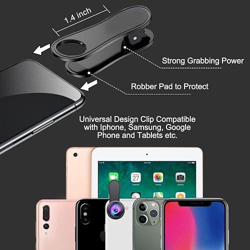 KEYWING Fisheye Lens, 198° Fish Eye Phone Camera Lens Kit for iPhone | Fish Bowl Camera Lens, Phone Lens Accessories, Lens Attachments for iPhone 6 7 8 X Samsung Smartphone thumbnail 5