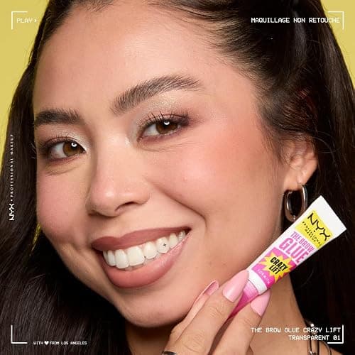 NYX Professional Makeup - Glue fixatrice - Sourcils Effet Laminés - Tenue jusqu'à 24H - Formule Vegan - Peigne Applicateur Intégré - The Brow Glue Crazy Lift - Teinte : Transparent (01) - 7ml thumbnail 8