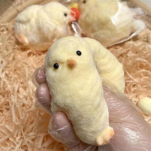 Taba Squishy Chick, 2pack Handmade Taba Squishy Kit, Stress Relief Toys,Fufu Squishy Chicken for Adults Gift thumbnail 5