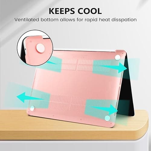 iCasso for MacBook Air 13 inch Case 2025 2024-2022 Release M4 A3240 M3 A3113 A2681 M2 with Liquid Retina Display, Hard Plastic Shell for Mac Air 13.6, TPU Keyboard Cover&Screen Protector, Pink Leopard thumbnail 6