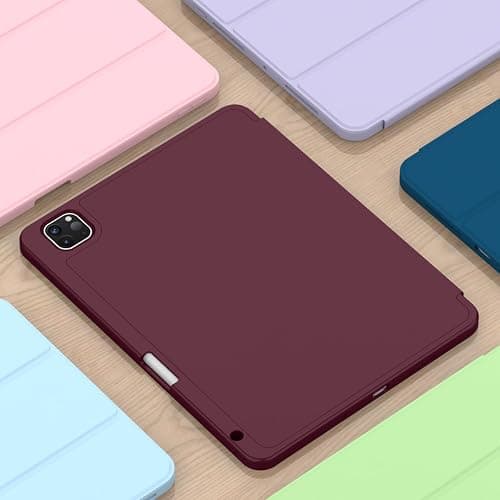 ZryXal iPad Pro 11 Inch Case (M5) 2025/ (M4) 2024 (Model: A2836/A2837/A3006), Trifold Stand Smart Cover with Pencil Holder and Soft TPU Back, Auto Wake/Sleep (Wine) thumbnail 8