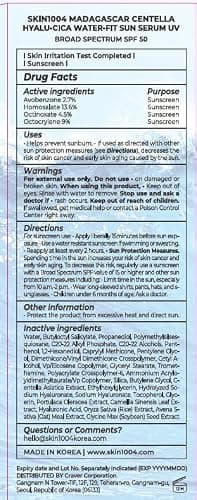 SKIN1004 Madagascar Centella Hyalu-Cica Water-Fit Sun Serum UV 50ml OTC thumbnail 9