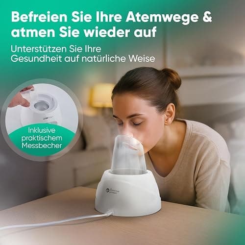 Clatronic GS 3656, inalatore per sauna facciale, inalatore, doccia nasale, rilassante con attacco aromatico, per bocca e naso, adatto per bambini, bianco», 130 watt thumbnail 6
