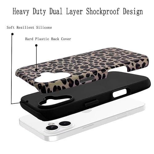 J.west Compatible with iPhone 16 Plus Case 6.7 inch with 2 Pack Tempered Glass Screen Protectors Cute Animal Leopard Hybrid Cover for Girls Women Aesthetic Protective Phone Cases Cheetah thumbnail 4