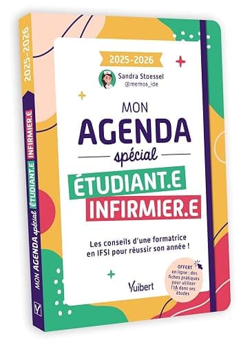 Mon agenda spécial étudiante infirmière et étudiant infirmier 2025-2026: Les conseils d'une formatrice en IFSI pour réussir son année ! - Image 1