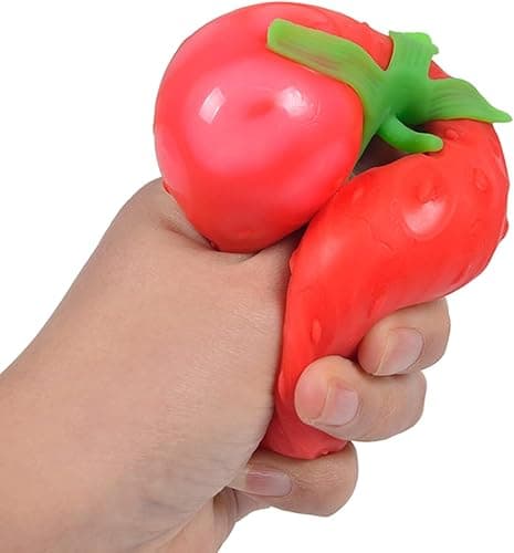 Strawberry Squishy, Realistic Strawberry Stress Ball, Squeezable Toy Fruit Ball (1) thumbnail 5